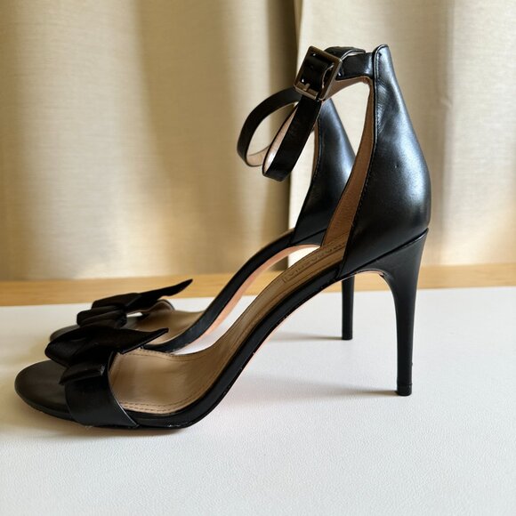 BCBGMAXAZRIA Black Bow Ankle Strap Heels - Picture 4 of 8